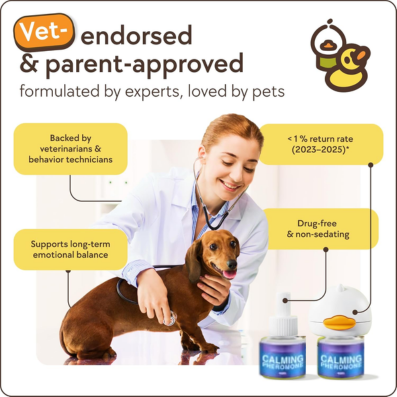 30-Day Dog Calming Diffuser - for Stress, Destructive Behaviour, Pee Accidents, Separation Anxiety, Barking, Aggression & Chewing