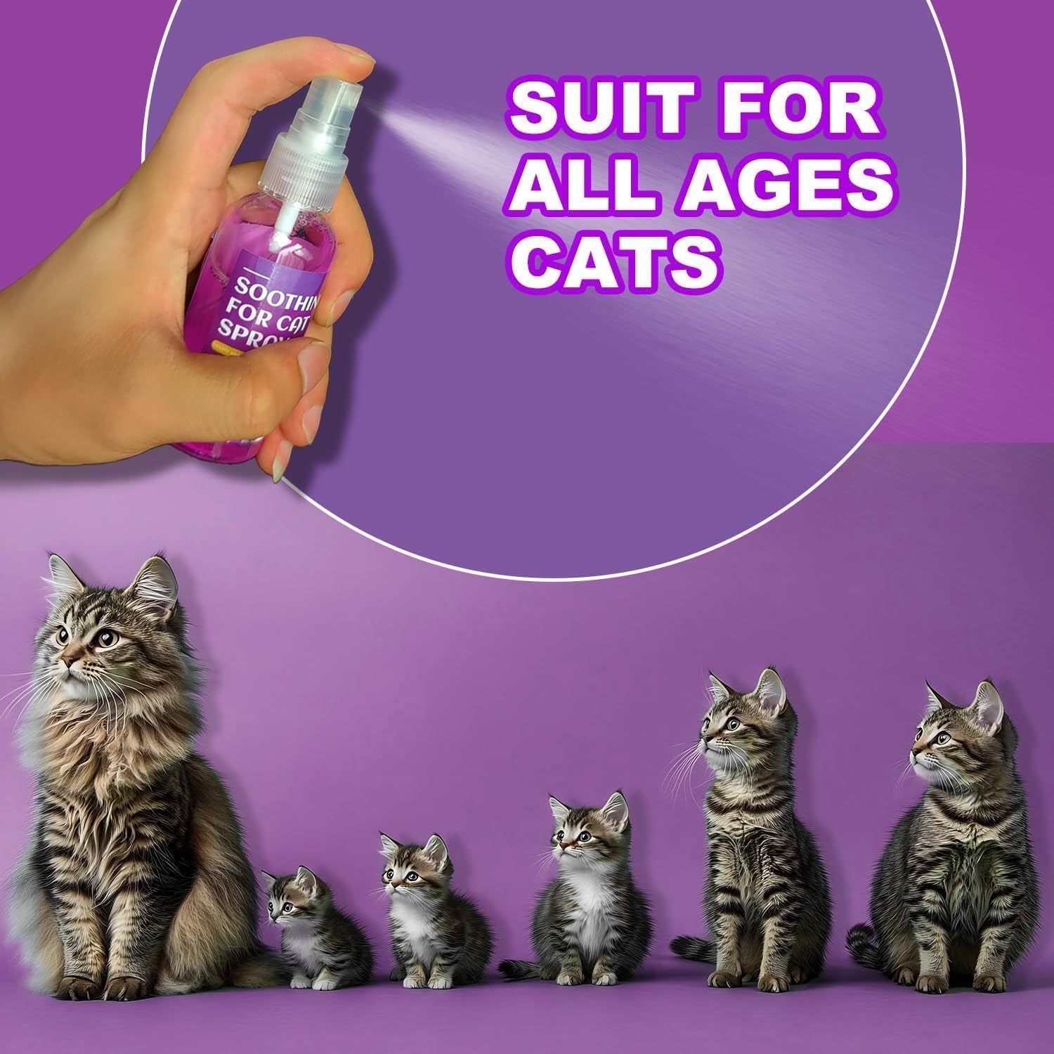 Cats Calming Pheromone Spray & Calming Solution for Cats, anti Anxiety Pet Products - Feline Calm Pheromones, Cats Reduces Scratching Furniture Peeing Marking Calming Cat for Travel 4 Pcs
