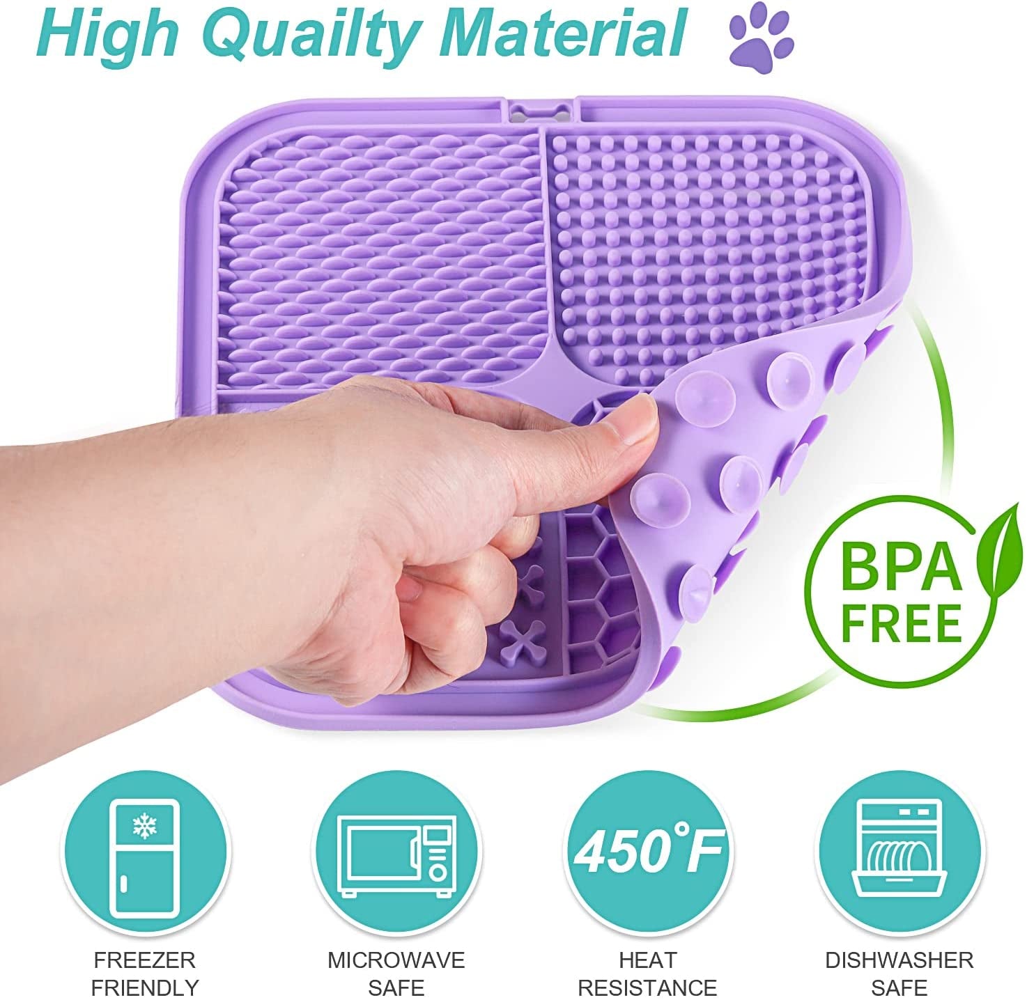 Ultimate Lick Mat for Dogs & Cats - 2 Pack with Suction Cups for Anxiety Relief and Boredom Busting Fun!