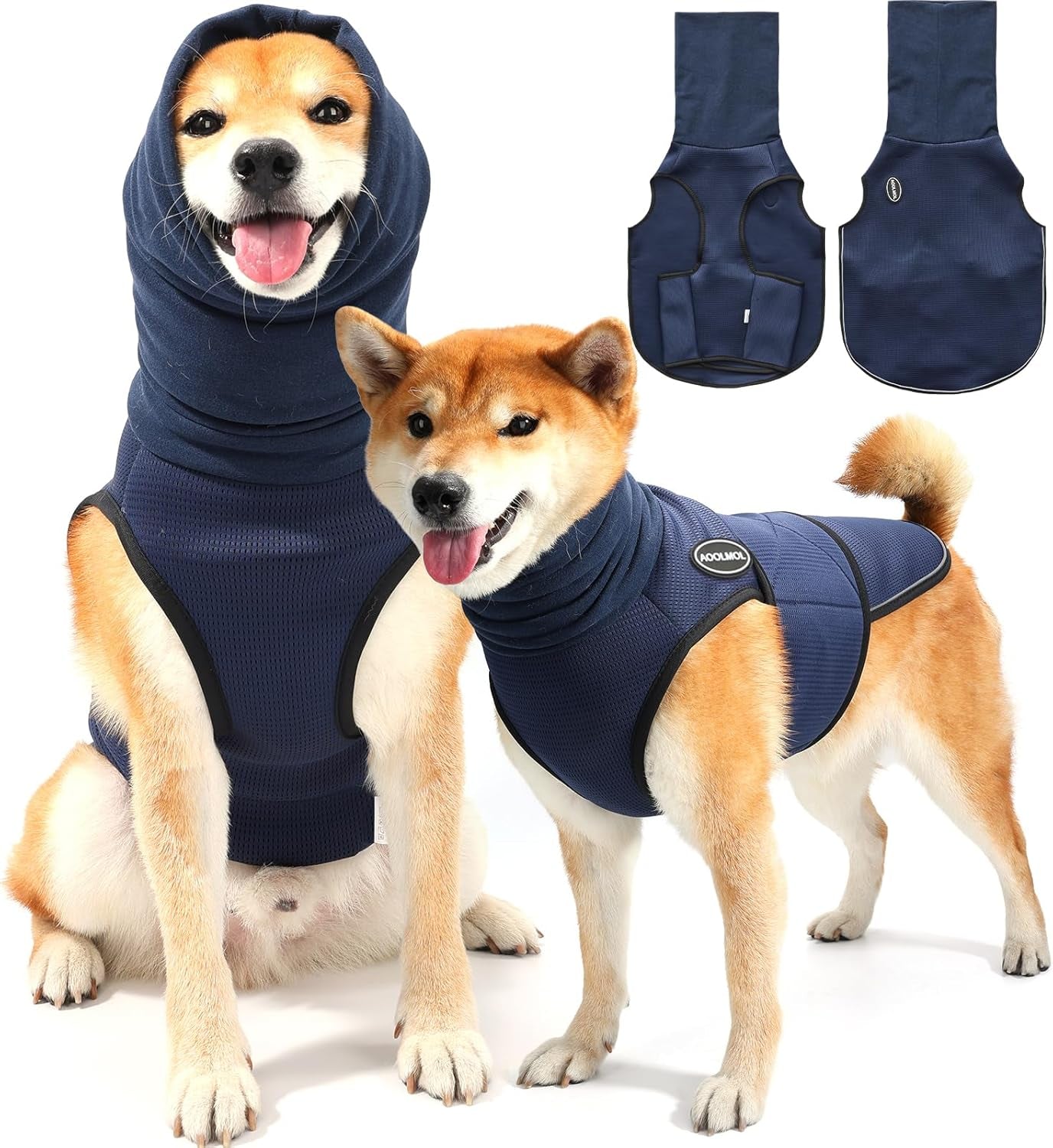 Dog Anxiety Vest and Coat, Vet Visits and Separation - Keep Pet Calm, Dog Jacket for Thunder, Fireworks, anti Anxiety Vest for Dogs and Cat Body and Ear