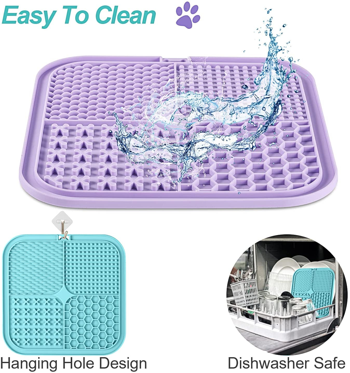 Ultimate Lick Mat for Dogs & Cats - 2 Pack with Suction Cups for Anxiety Relief and Boredom Busting Fun!