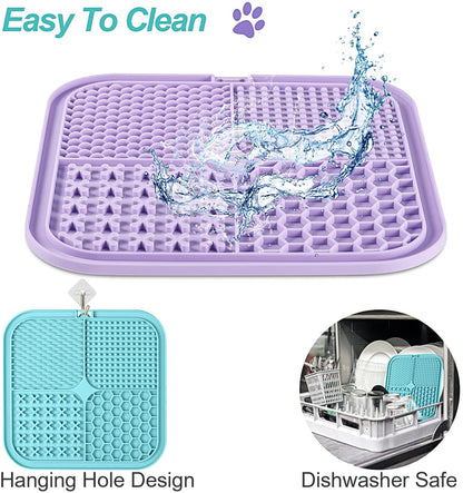 Ultimate Lick Mat for Dogs & Cats - 2 Pack with Suction Cups for Anxiety Relief and Boredom Busting Fun!