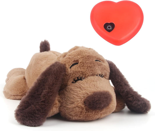 Heartbeat Puppy Toy Dog Anxiety Relief Calming Aid Heartbeat Stuffed Animals Pet Comfort Cuddle Sleep Aid Puppy Behavioral Training Aid Toy for Dog Cat