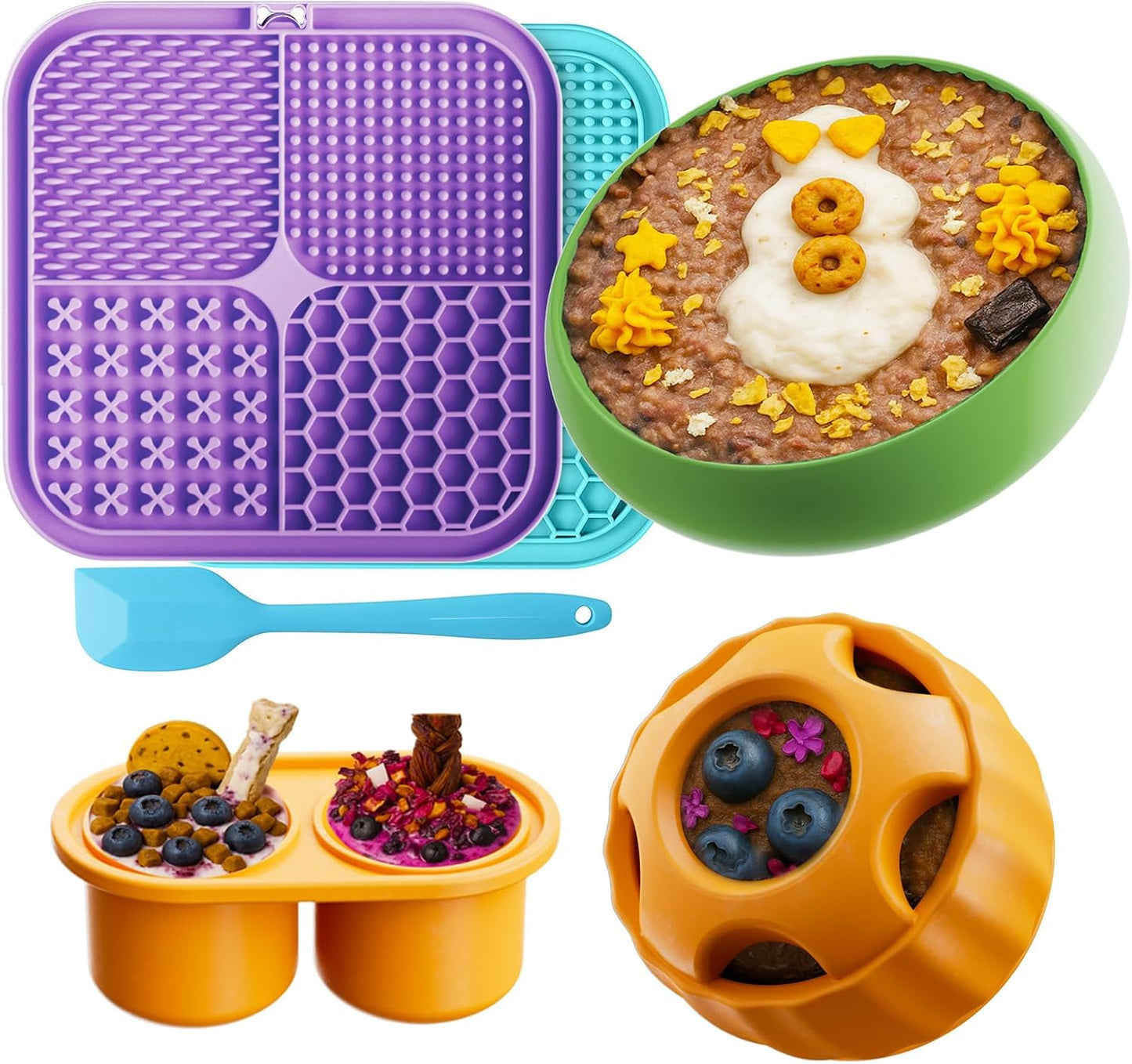Ultimate Lick Mat for Dogs & Cats - 2 Pack with Suction Cups for Anxiety Relief and Boredom Busting Fun!