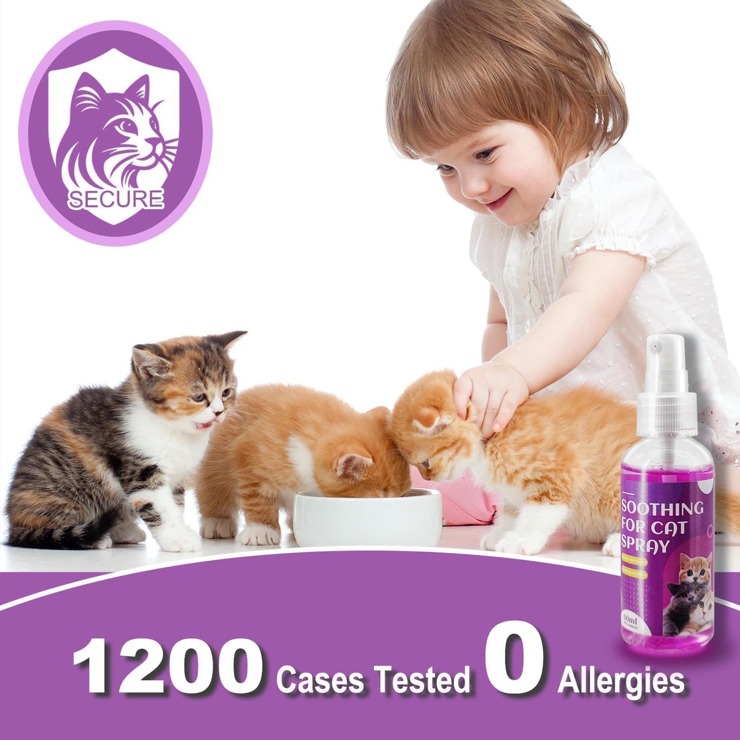 Cats Calming Pheromone Spray & Calming Solution for Cats, anti Anxiety Pet Products - Feline Calm Pheromones, Cats Reduces Scratching Furniture Peeing Marking Calming Cat for Travel 4 Pcs