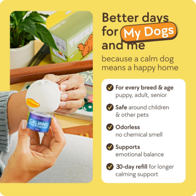 30-Day Dog Calming Diffuser - for Stress, Destructive Behaviour, Pee Accidents, Separation Anxiety, Barking, Aggression & Chewing