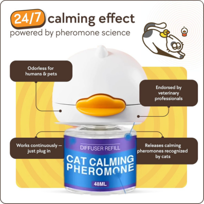 Transform Your Cat's Life with Our 30-Day Calming Diffuser - Effective Stress Relief for Spraying, Fighting, and Excessive Meowing