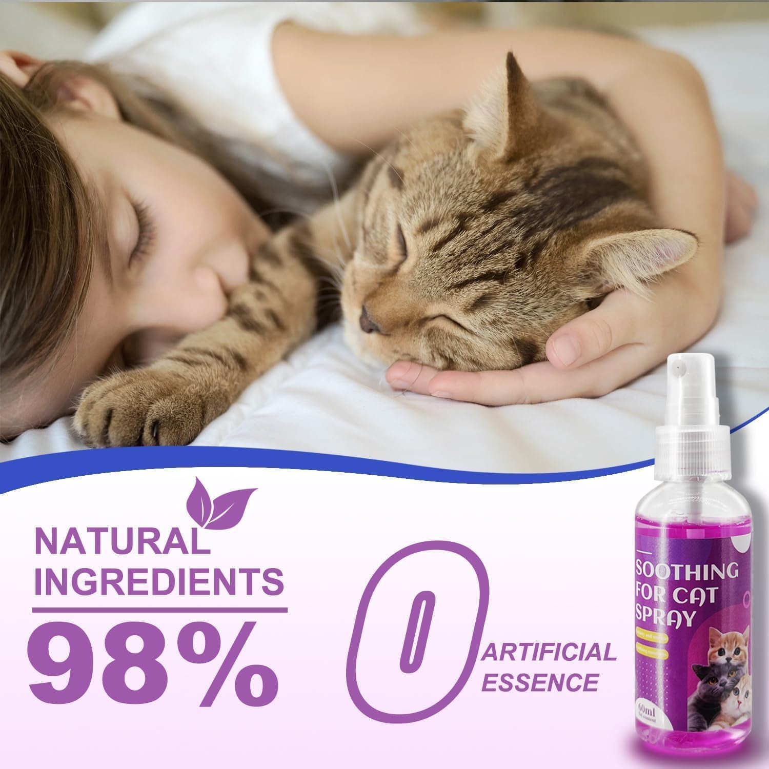 Cats Calming Pheromone Spray & Calming Solution for Cats, anti Anxiety Pet Products - Feline Calm Pheromones, Cats Reduces Scratching Furniture Peeing Marking Calming Cat for Travel 4 Pcs
