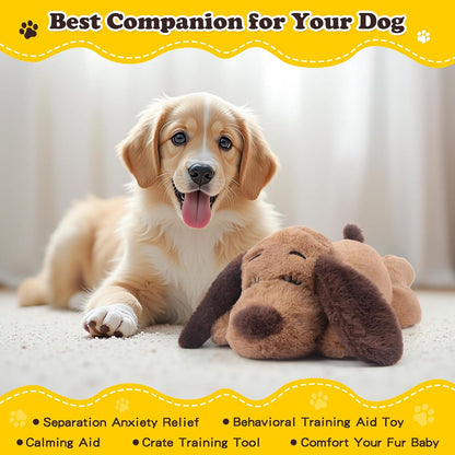 Heartbeat Puppy Toy Dog Anxiety Relief Calming Aid Heartbeat Stuffed Animals Pet Comfort Cuddle Sleep Aid Puppy Behavioral Training Aid Toy for Dog Cat