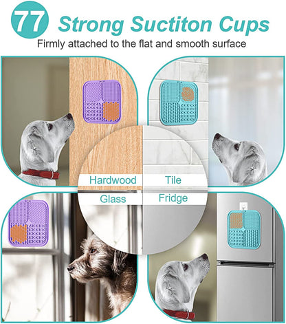Ultimate Lick Mat for Dogs & Cats - 2 Pack with Suction Cups for Anxiety Relief and Boredom Busting Fun!