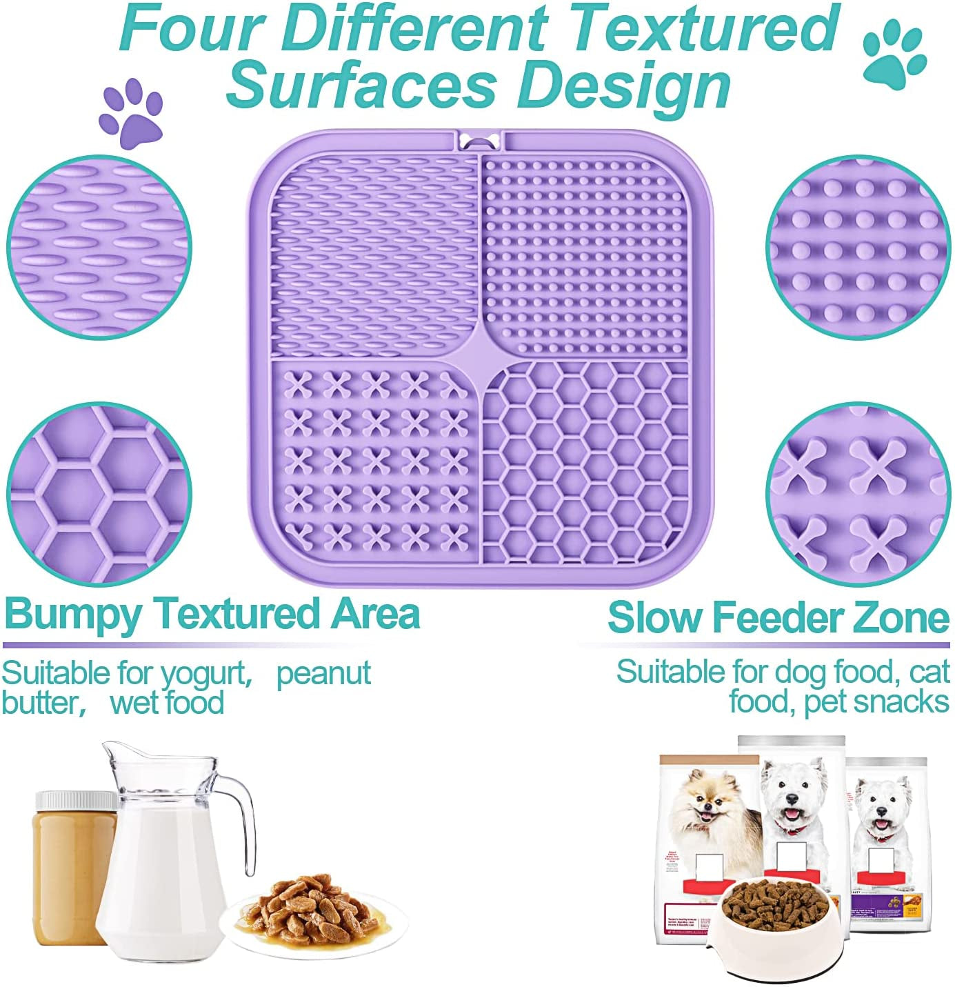 Ultimate Lick Mat for Dogs & Cats - 2 Pack with Suction Cups for Anxiety Relief and Boredom Busting Fun!