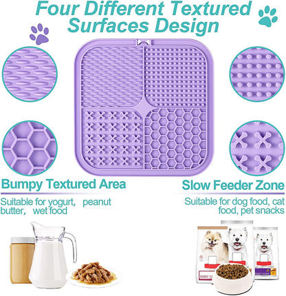 Ultimate Lick Mat for Dogs & Cats - 2 Pack with Suction Cups for Anxiety Relief and Boredom Busting Fun!