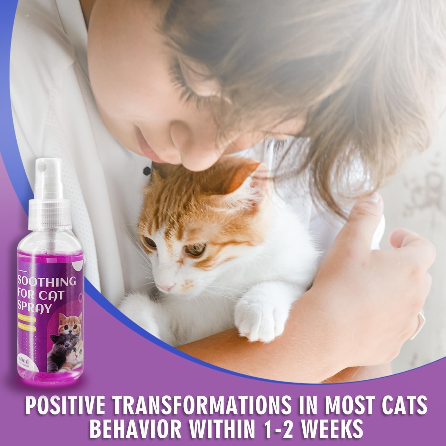Cats Calming Pheromone Spray & Calming Solution for Cats, anti Anxiety Pet Products - Feline Calm Pheromones, Cats Reduces Scratching Furniture Peeing Marking Calming Cat for Travel 4 Pcs