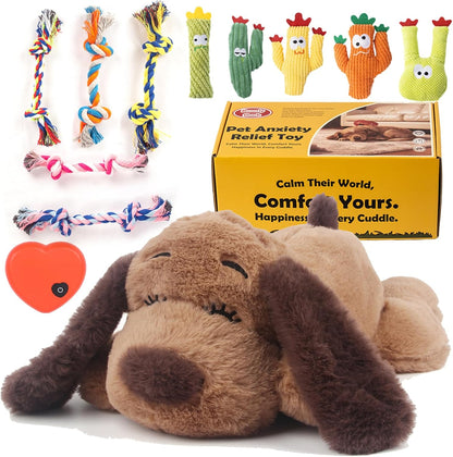 Heartbeat Puppy Toy Dog Anxiety Relief Calming Aid Heartbeat Stuffed Animals Pet Comfort Cuddle Sleep Aid Puppy Behavioral Training Aid Toy for Dog Cat