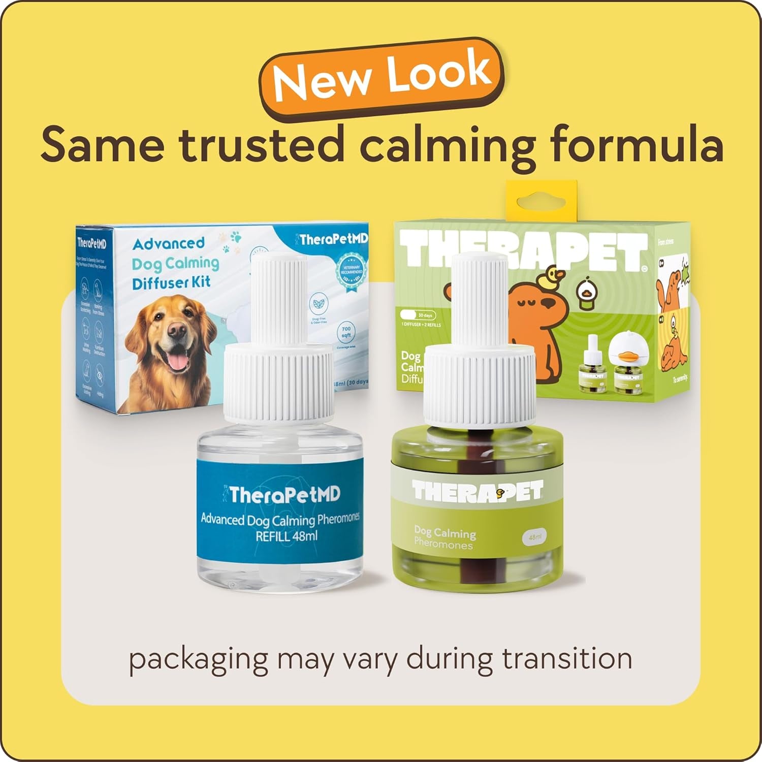60-Day Dog Calming Diffuser - for Stress, Destructive Behavior, Pee Accidents, Separation Anxiety, Barking, Aggression & Chewing - 60-Day Refill Included - Packaging May Vary
