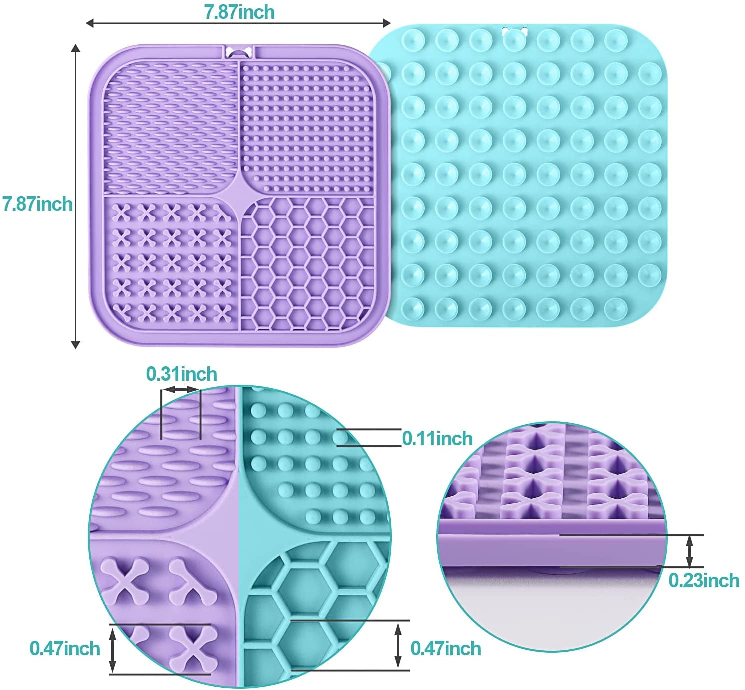 Ultimate Lick Mat for Dogs & Cats - 2 Pack with Suction Cups for Anxiety Relief and Boredom Busting Fun!
